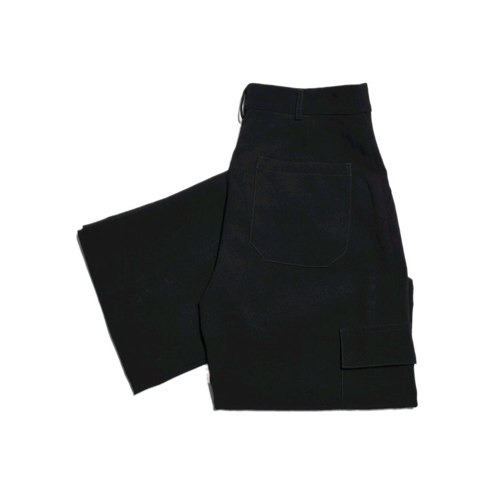 Express Wide Leg High Rise Black Cargo Trousers High Waisted Relaxed Dress Pants
